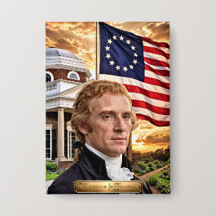 Chapa Thomas Jefferson: 3er Presidente de EE. UU.