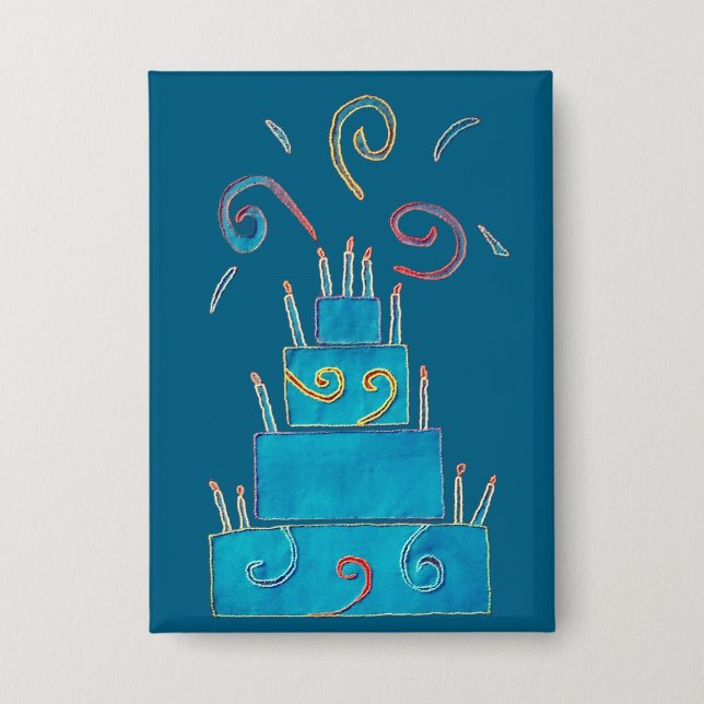 Chapa Torta de cumpleaños azul (Anverso)