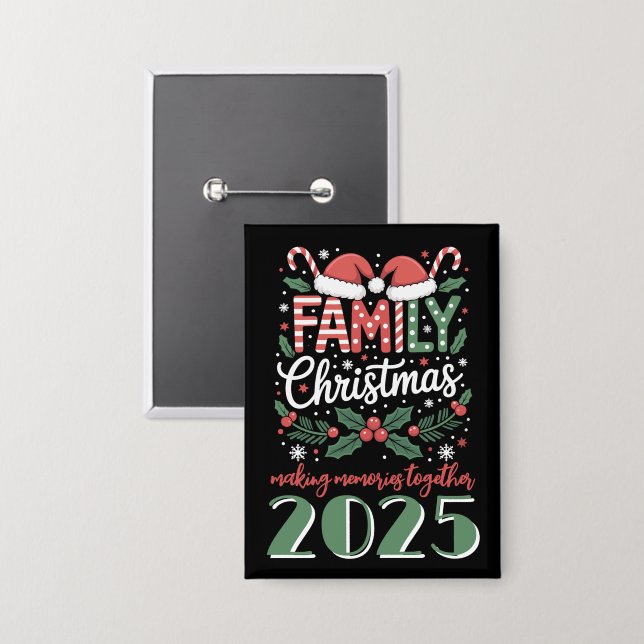 Chapa Traje a juego para Navidad familiar 2025 de Navida (Anverso/Reverso)