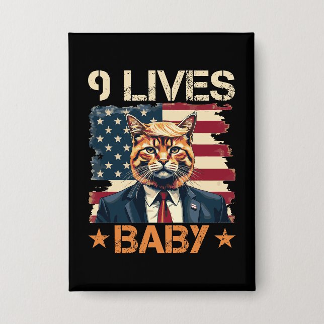 Chapa Trump 9 Vidas Bebé (Anverso)
