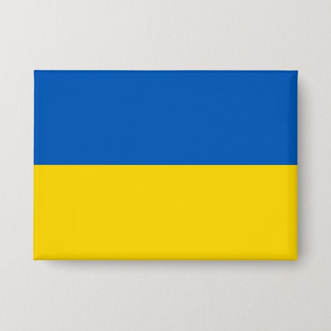 Chapa Ukrainian flag. Support Ukraine. Button (Anverso)
