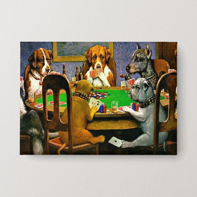 Chapa Un amigo en necesidad, Perros jugando póquer, (Anverso)
