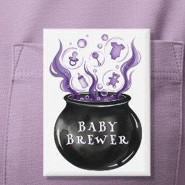 Chapa Un bebé prepara Baby Shower de Cauldron Halloween