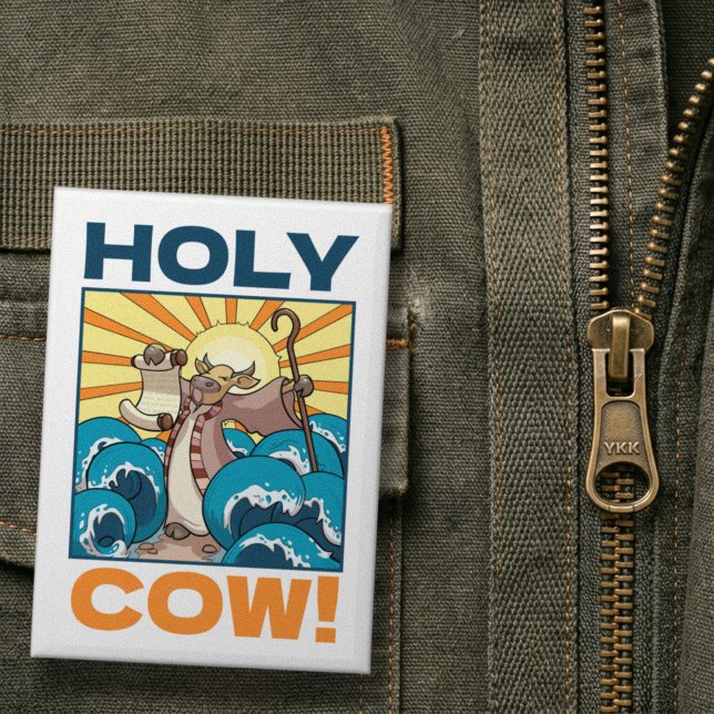 Chapa Vaca Divertida ¡Vaca Sagrada! Chiste Visual Animad (Subido por el creador)