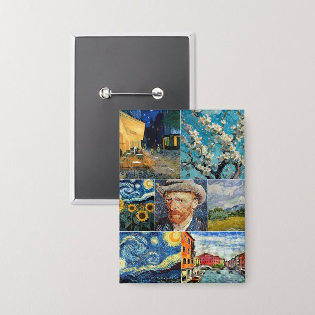 Chapa Van Gogh Fine Art Collage (Anverso/Reverso)