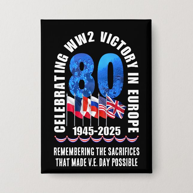 Chapa VE DAY 80 Aniversario de la victoria en Europa Seg (Anverso)