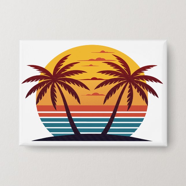Chapa Vector Atardecer con Palmeras (Anverso)