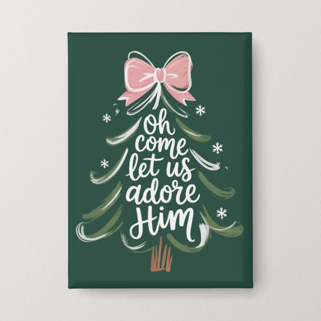 Chapa Venid Adoremosle Religioso Navidad Cristiana (Anverso)
