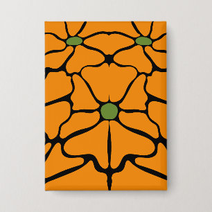 Chapa Verde y Naranja Floral Abstracto Moderno
