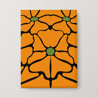 Chapa Verde y Naranja Floral Abstracto Moderno