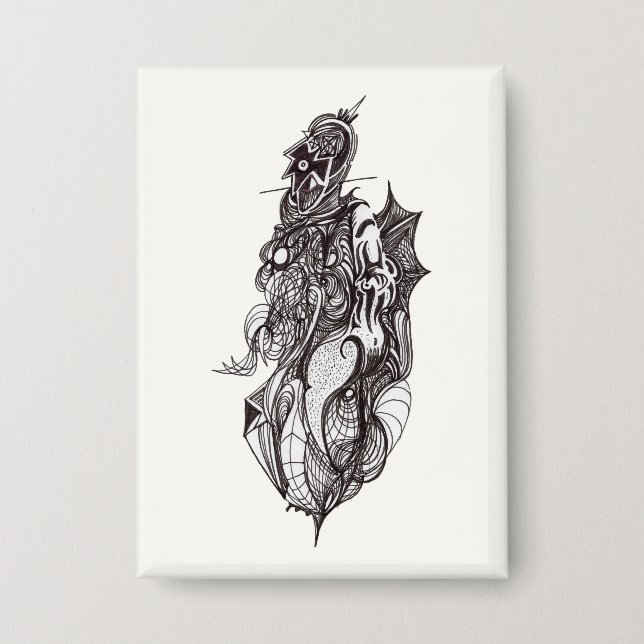 Chapa Viajero alado, dibujo con tinta, insignia (Anverso)