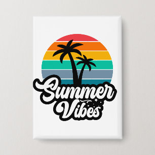 Chapa Vibraciones de Verano con Diseño de Palmeras