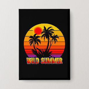 Chapa Vibraciones Salvajes Retro de Verano con Diseño de