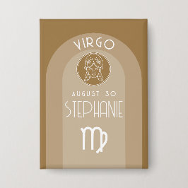 Chapa Virgo Personalizado Birthday Zodiac - Diseño moder