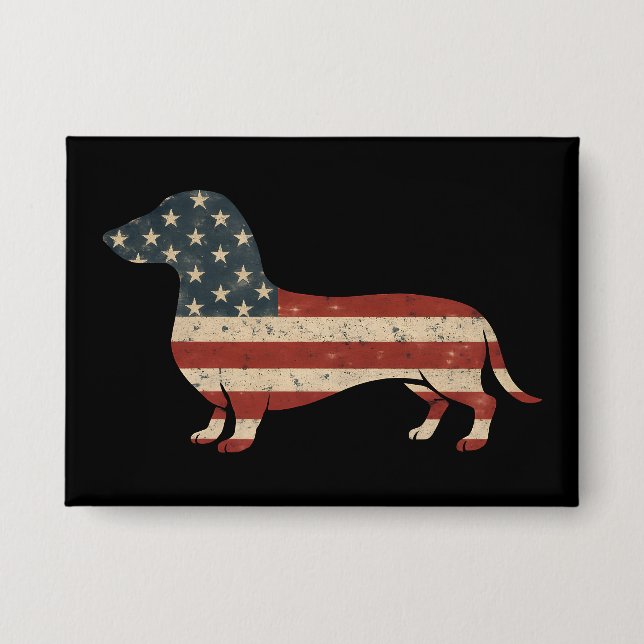Chapa Weenie El Pueblo Dachshund 4 De Julio (Anverso)