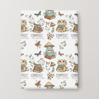 Chapa Whimsical "Compost Your Expectations" Frog & Cat P