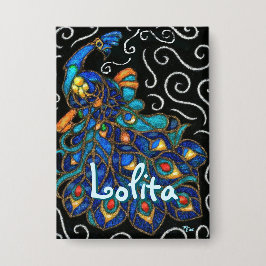 Chapa Whimsical Peacock Chalk Pastel Bird Personalizado