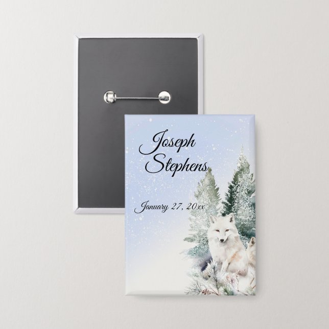 Chapa Winter Forest Watercolor Button (Anverso/Reverso)