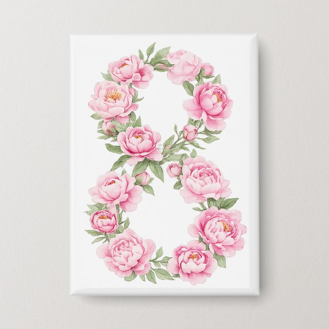 Chapa Women’s Day Peony Flower for March 8  (Anverso)