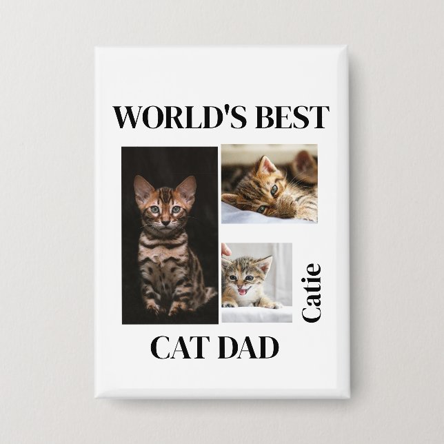 Chapa World's Best Cat Dad Custom Name Gift (Anverso)