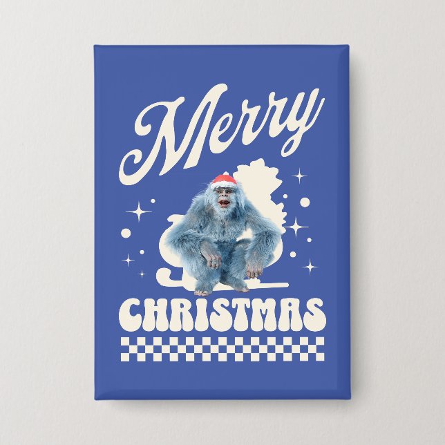 Chapa Yeti Divertido - Feliz Navidad (Anverso)