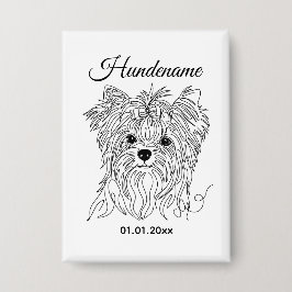 Chapa Yorkshire Terrier one line art customizable dog