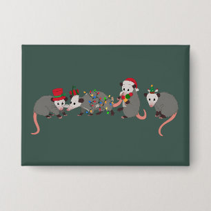 Chapa Zarigüeya Navidad Lindo Animales Salvajes Divertid