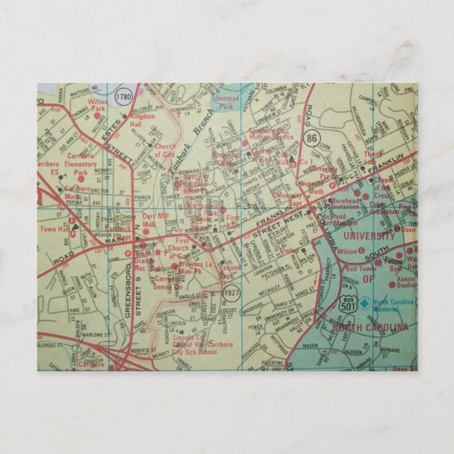 CHAPEL HILL-CARRBORO, postal del mapa de cosecha d (Anverso)