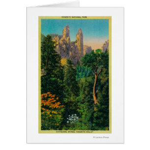 Chapiteles de la catedral y valle de Yosemite