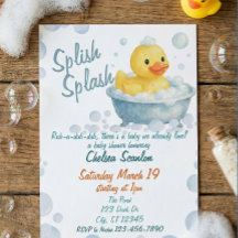 Chapoteo de patito Invitación para baby shower