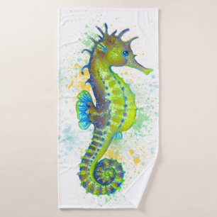 Chapoteo del Seahorse del verde amarillo