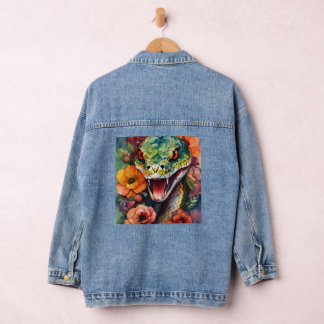 Chaqueta con serpiente floral Denim - Elegante con