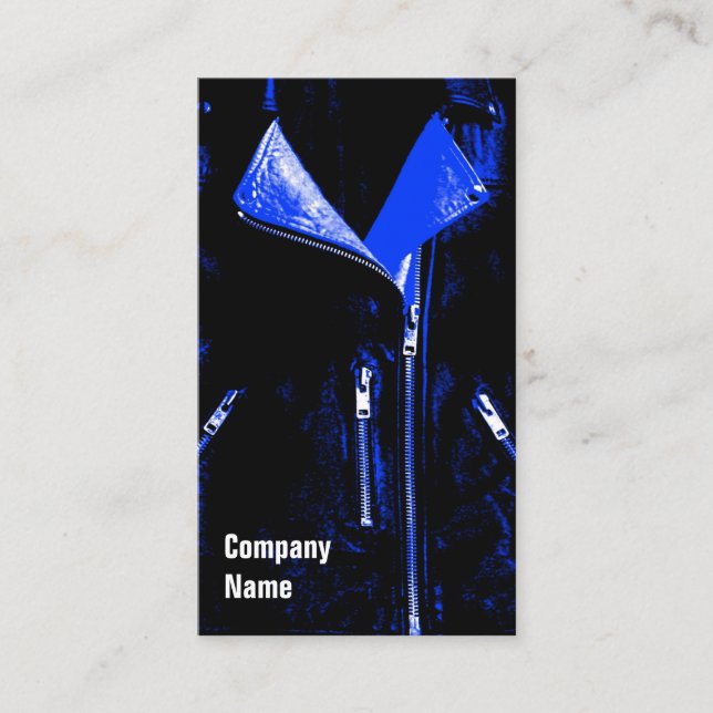 Chaqueta de cuero Azul tarjeta de visita negro tex (Anverso)