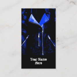 Chaqueta de cuero azul tarjeta de visita retrato n