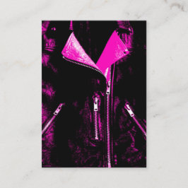 Chaqueta de cuero Pink tarjeta de negocios negro g