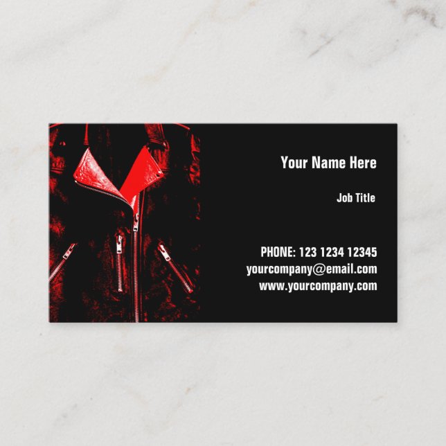 Chaqueta de cuero Red tarjeta de negocios horizont (Anverso)