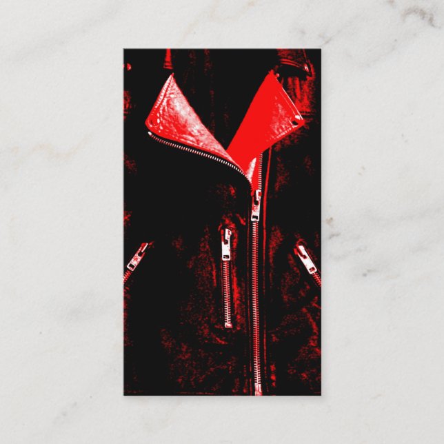 Chaqueta de cuero Red tarjeta de negocios negro (Anverso)