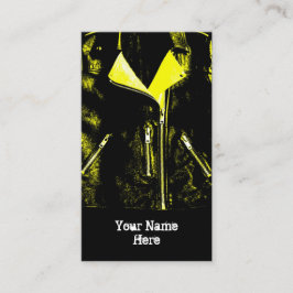 Chaqueta de cuero Retrato negro de tarjeta de visi