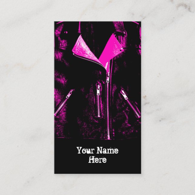 Chaqueta de cuero Retrato negro de tarjeta de visi (Anverso)