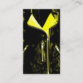 Chaqueta de cuero tarjeta de negocios amarilla neg