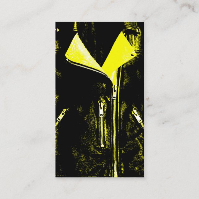 Chaqueta de cuero tarjeta de negocios amarilla neg (Anverso)