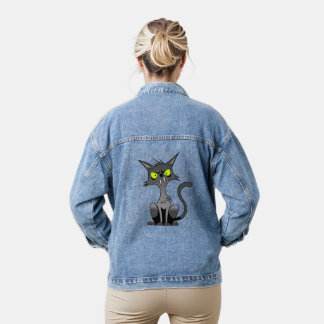 Chaqueta de Demín de las damas de los gatos sarcás