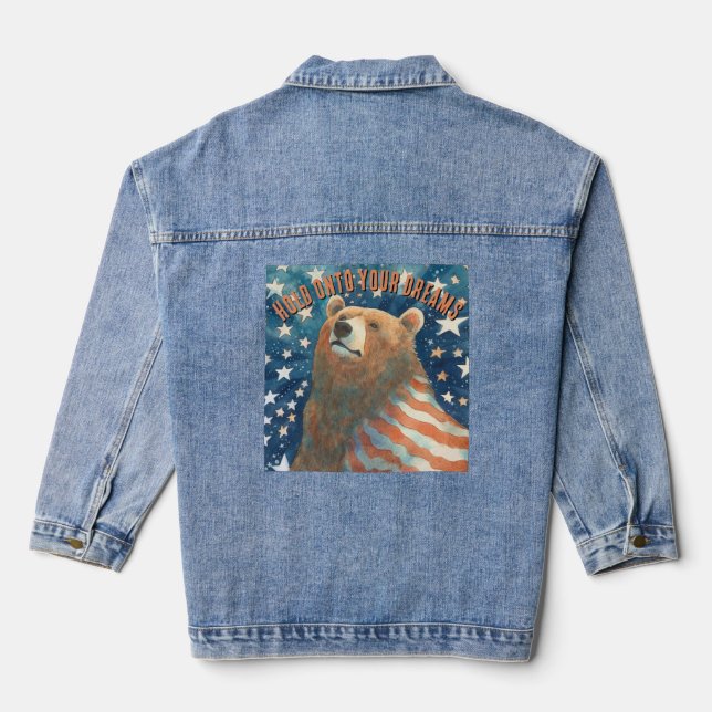 Chaqueta de Denim con estampas y tiras de ensueño (Reverso )