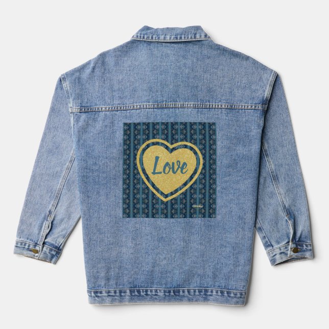 Chaqueta de Denim con franjas azules por la poeta  (Reverso )