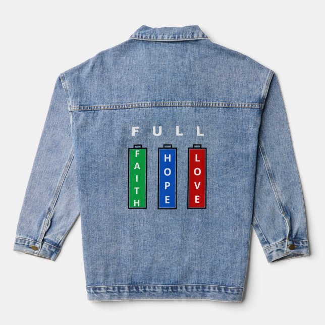Chaqueta de denim de energía completa con esperanz (Reverso )