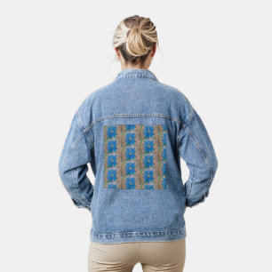 Chaqueta de Denim de Flores Azules