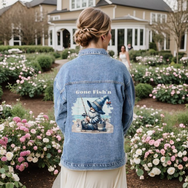 Chaqueta de Denim Femenino de Gnome de la Pesca De (Reverso Boda)