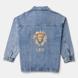 Chaqueta de Denim Femenino del Rótulo Zodiac Leo