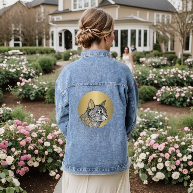 Chaqueta de Denim Gato Jugador (Reverso Boda)
