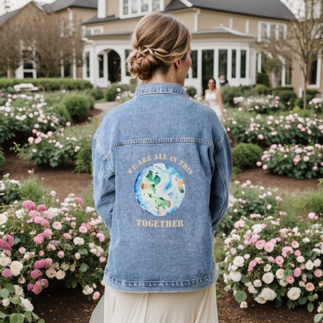 Chaqueta de Denim para Mujeres del Mundo del Globo (Reverso Boda)
